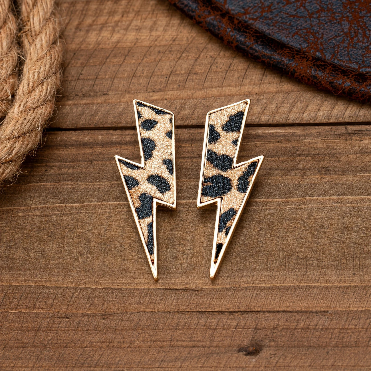 Leopard Bolt Earrings