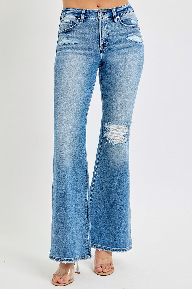 Elsie Tummy Control Mid Rise Flare Jeans