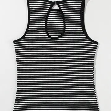 Striped Ribbed Knit Tank