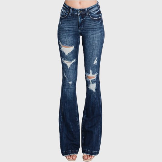 Heartbreak Highway Dark Wash Flare Jeans
