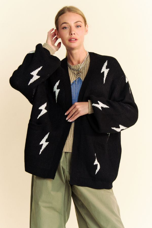 Lightning Bolt Open Cardigan SWEATER