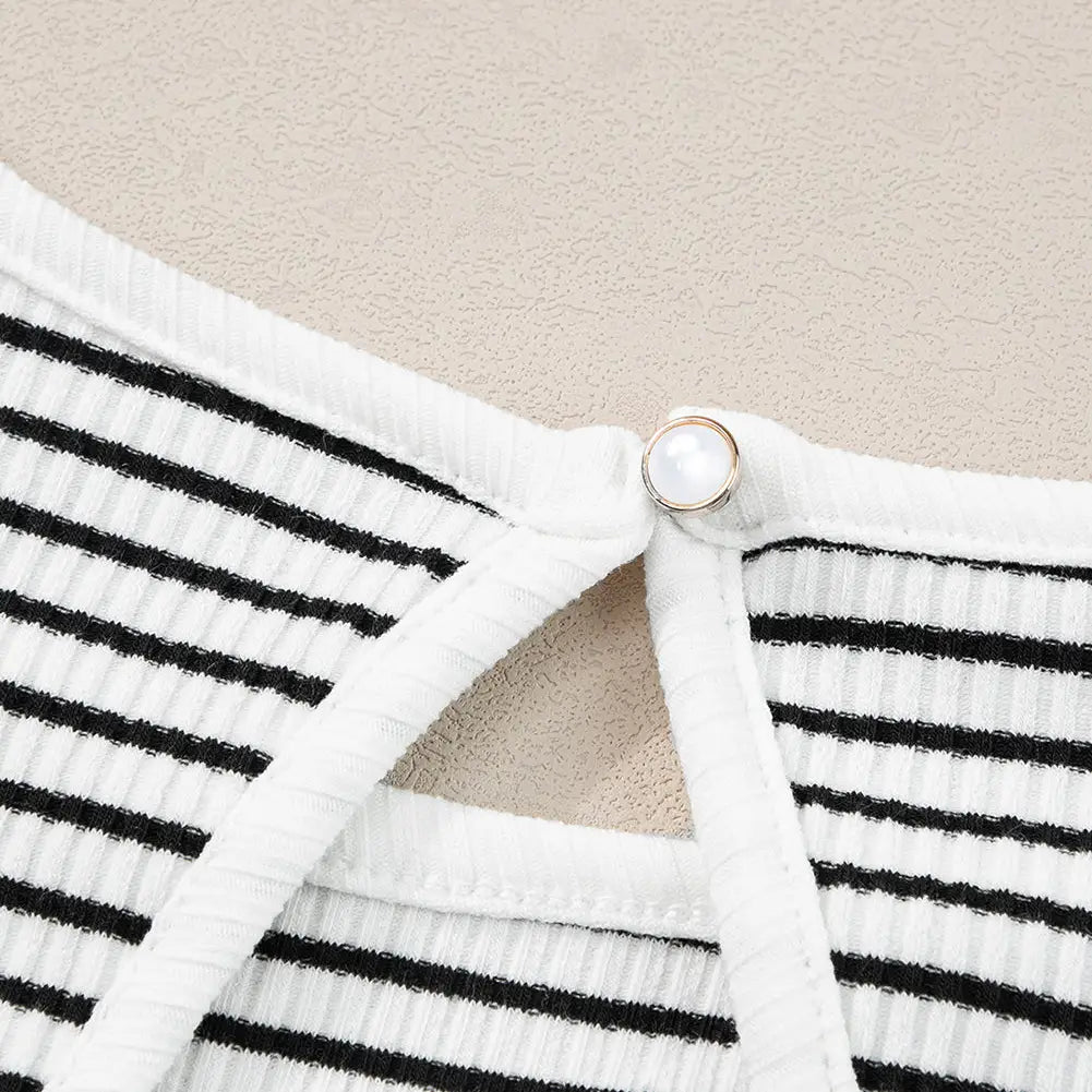 Striped Ribbed Knit Tank