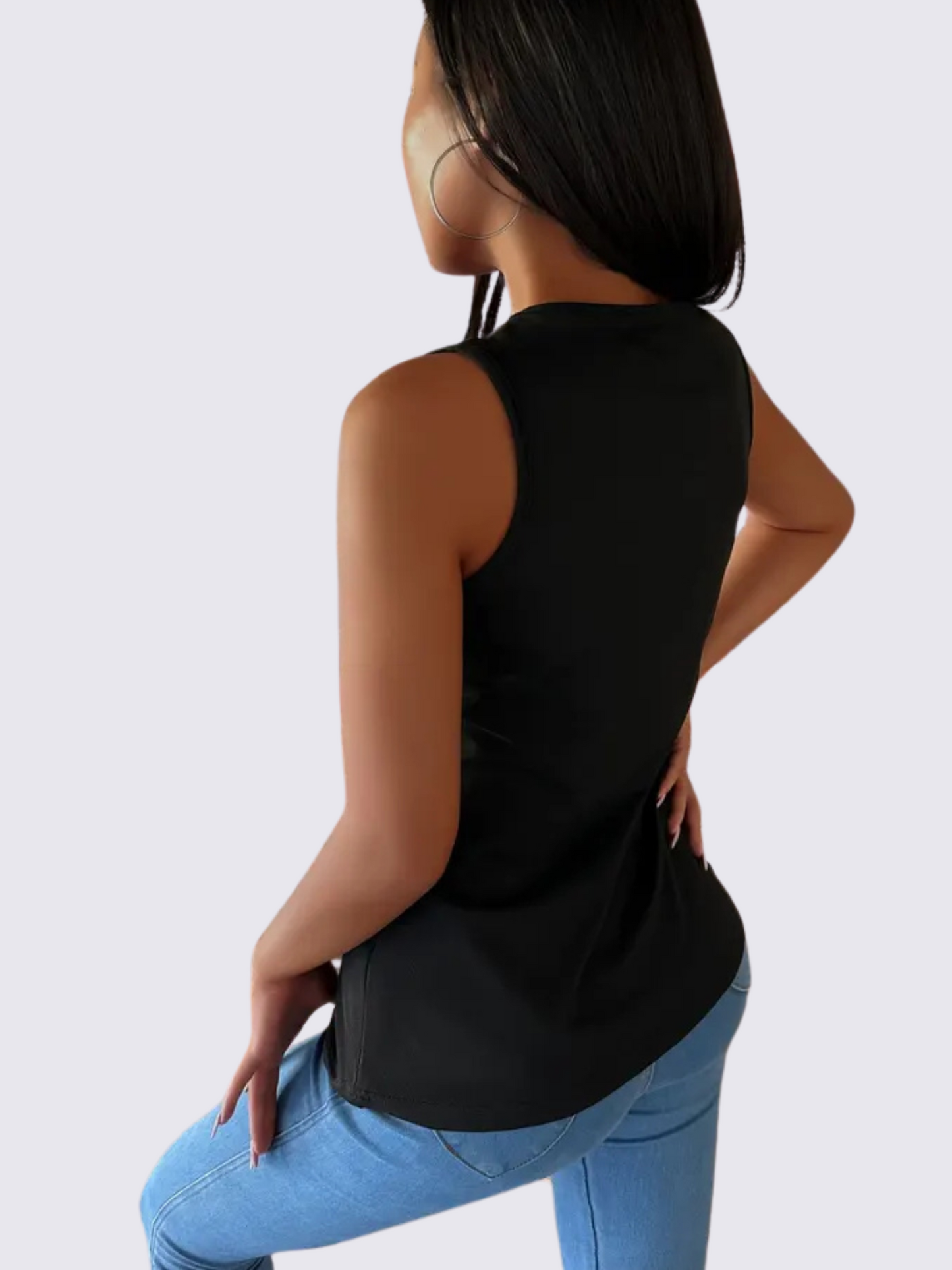 Sleek Black Asymmetrical Tank