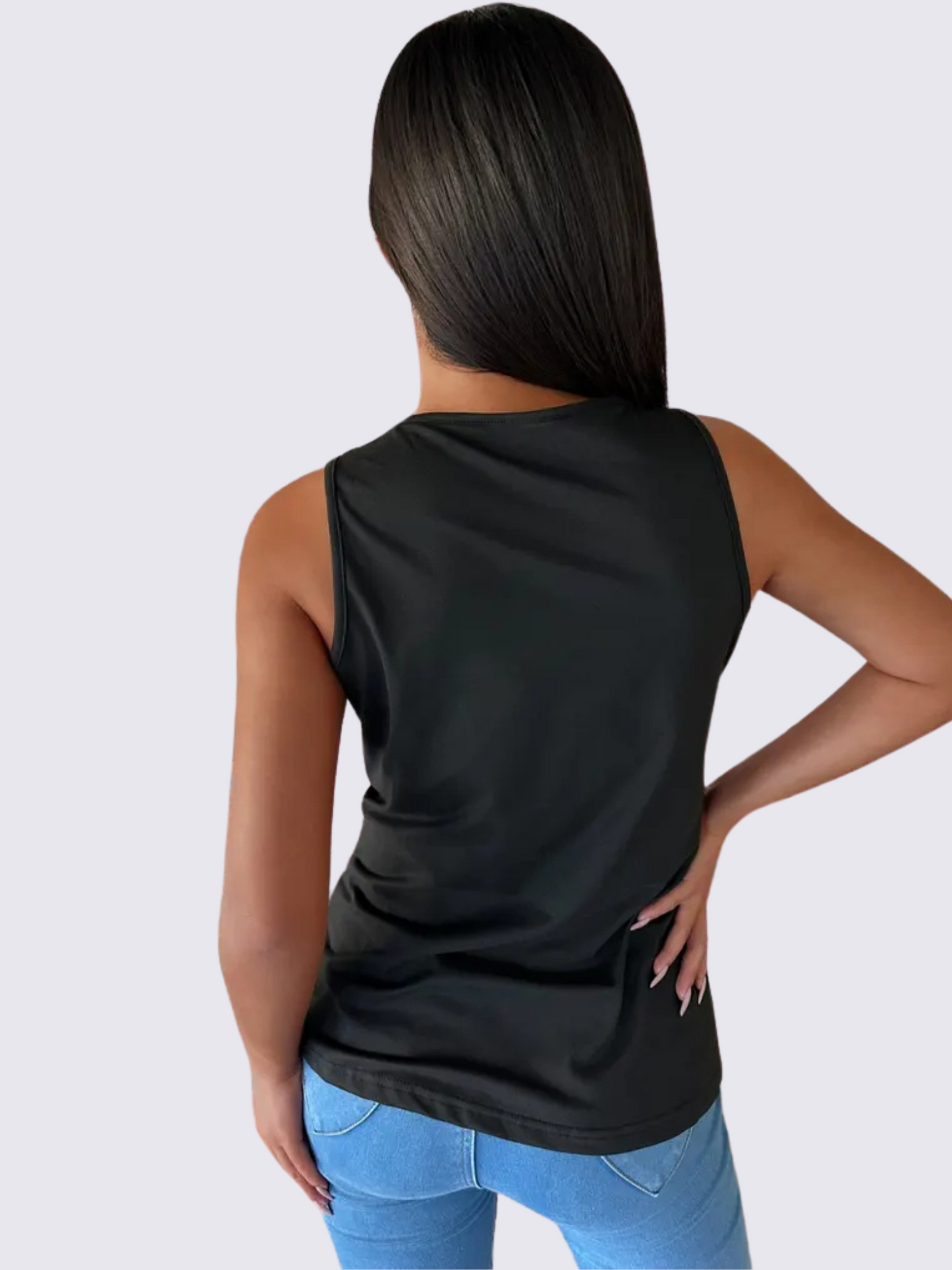 Sleek Black Asymmetrical Tank