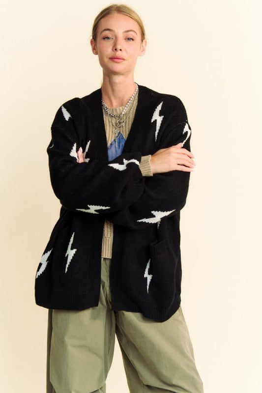 Lightning Bolt Open Cardigan SWEATER