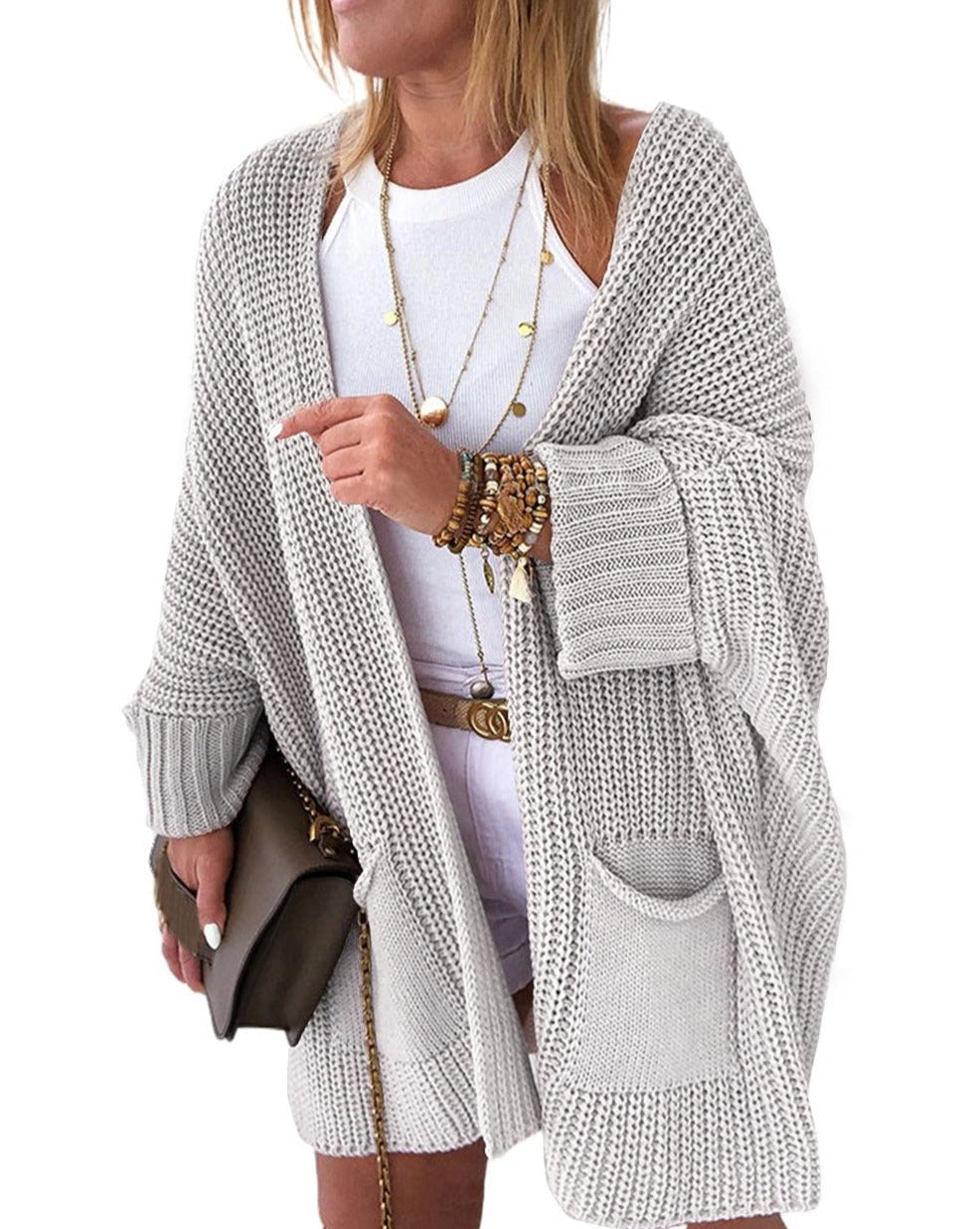 Oversized Open Front Sweater Cardigan