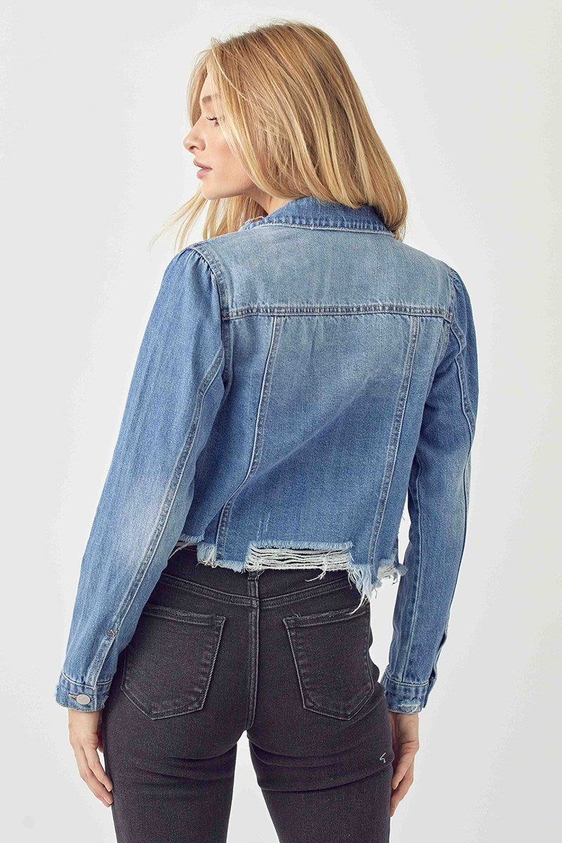 DISTRESSED RISEN DEMIN JACKET