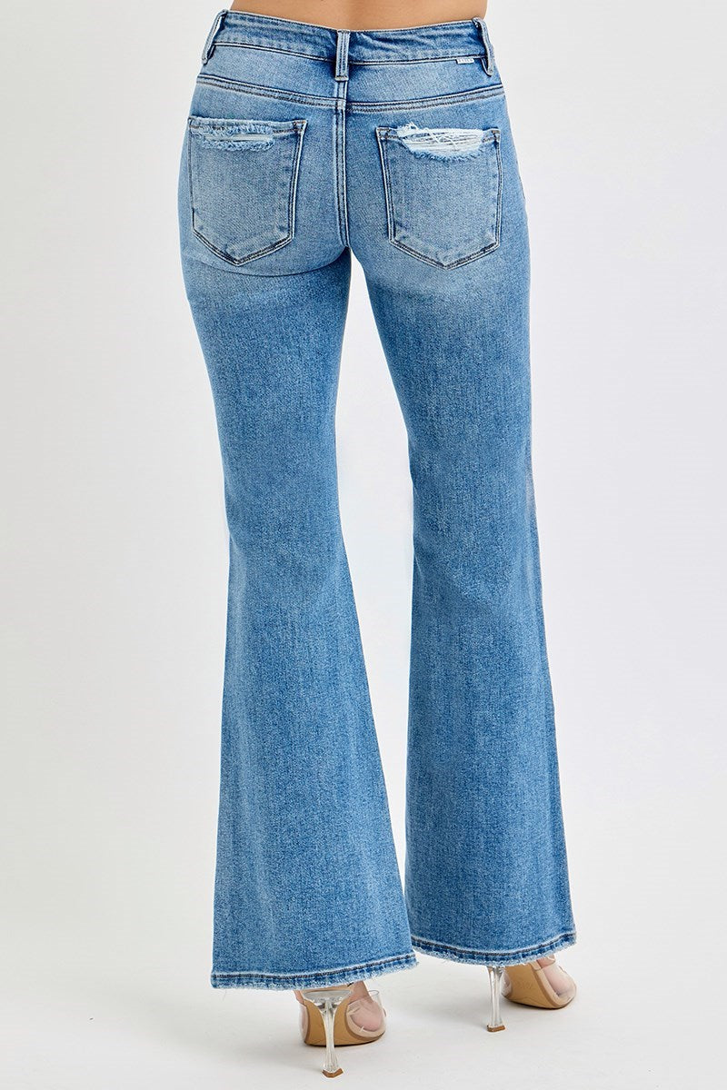 TUMMY CONTROL MID RISE FLARE JEANS