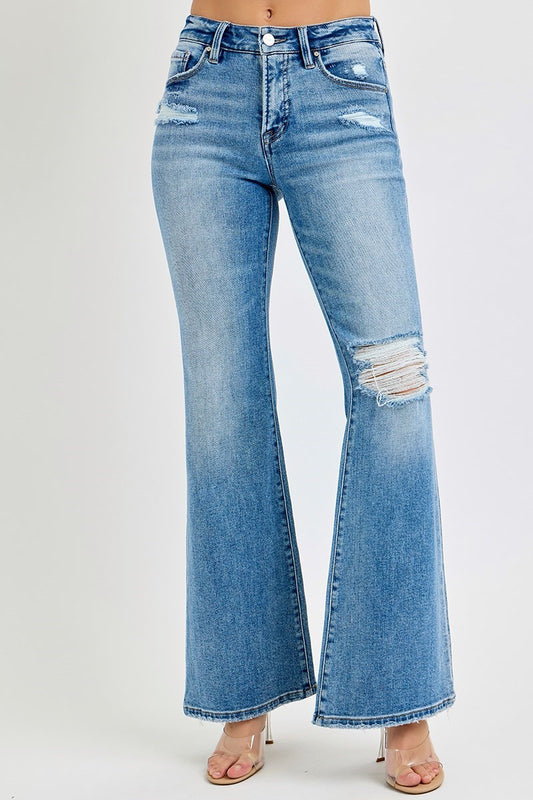 TUMMY CONTROL MID RISE FLARE JEANS