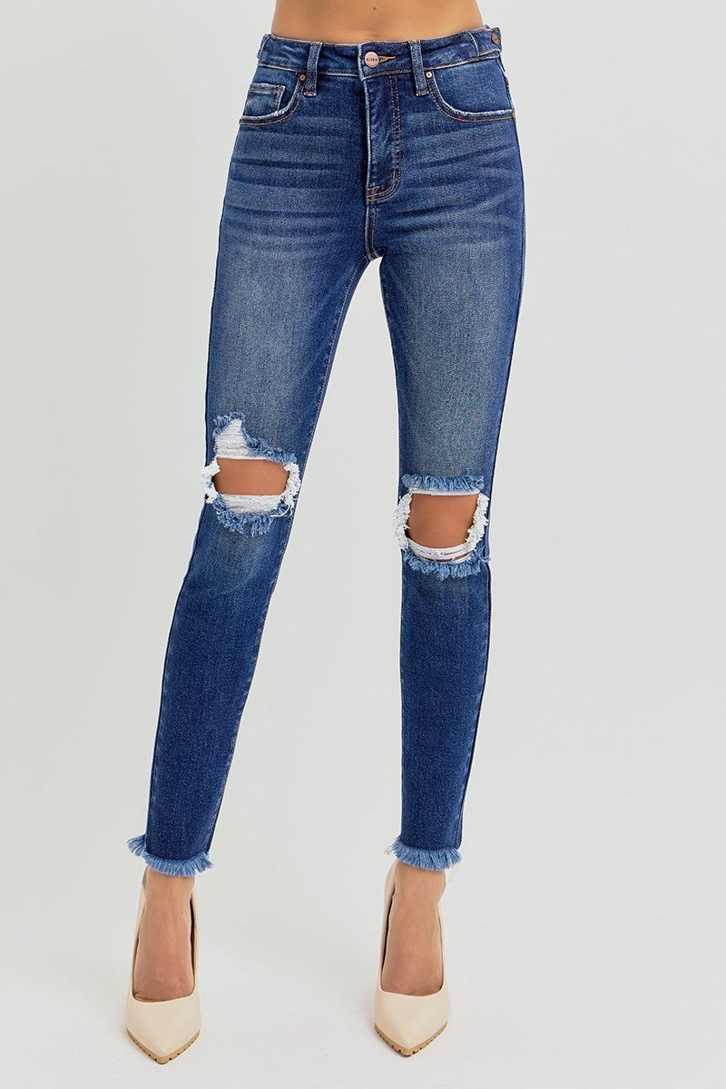 TUMMY CONTROL HIGH RISE CROP SKINNY JEANS