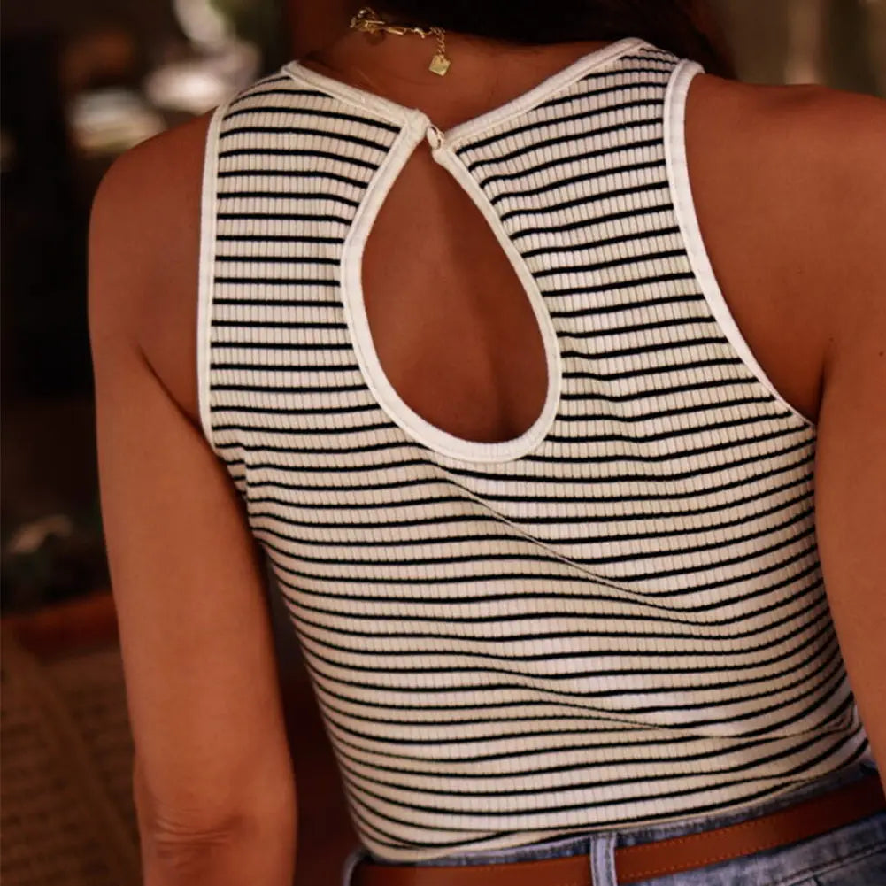 Striped Ribbed Knit Tank