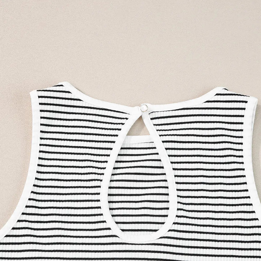 Striped Ribbed Knit Tank